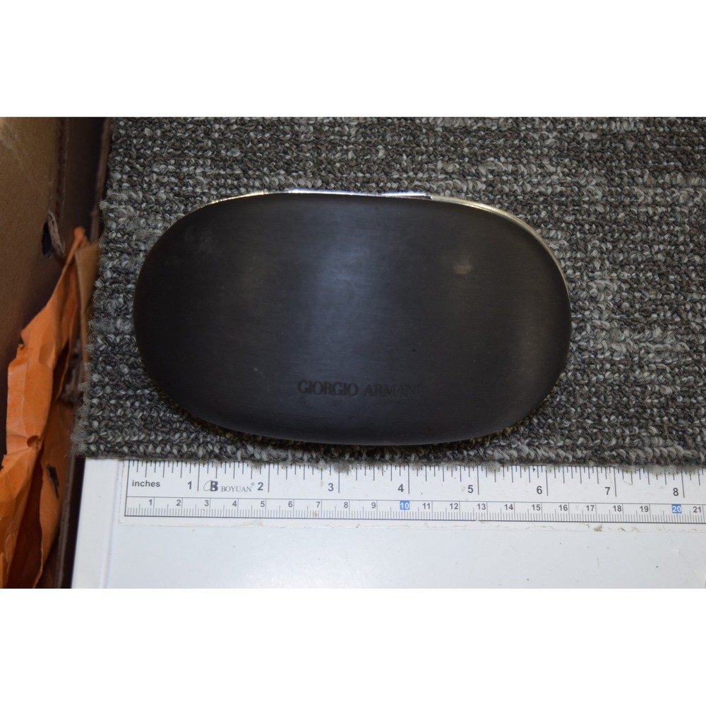 Vintage Giorgio Armani Eyeglasses Hard Clam Shell Case Black FLAW